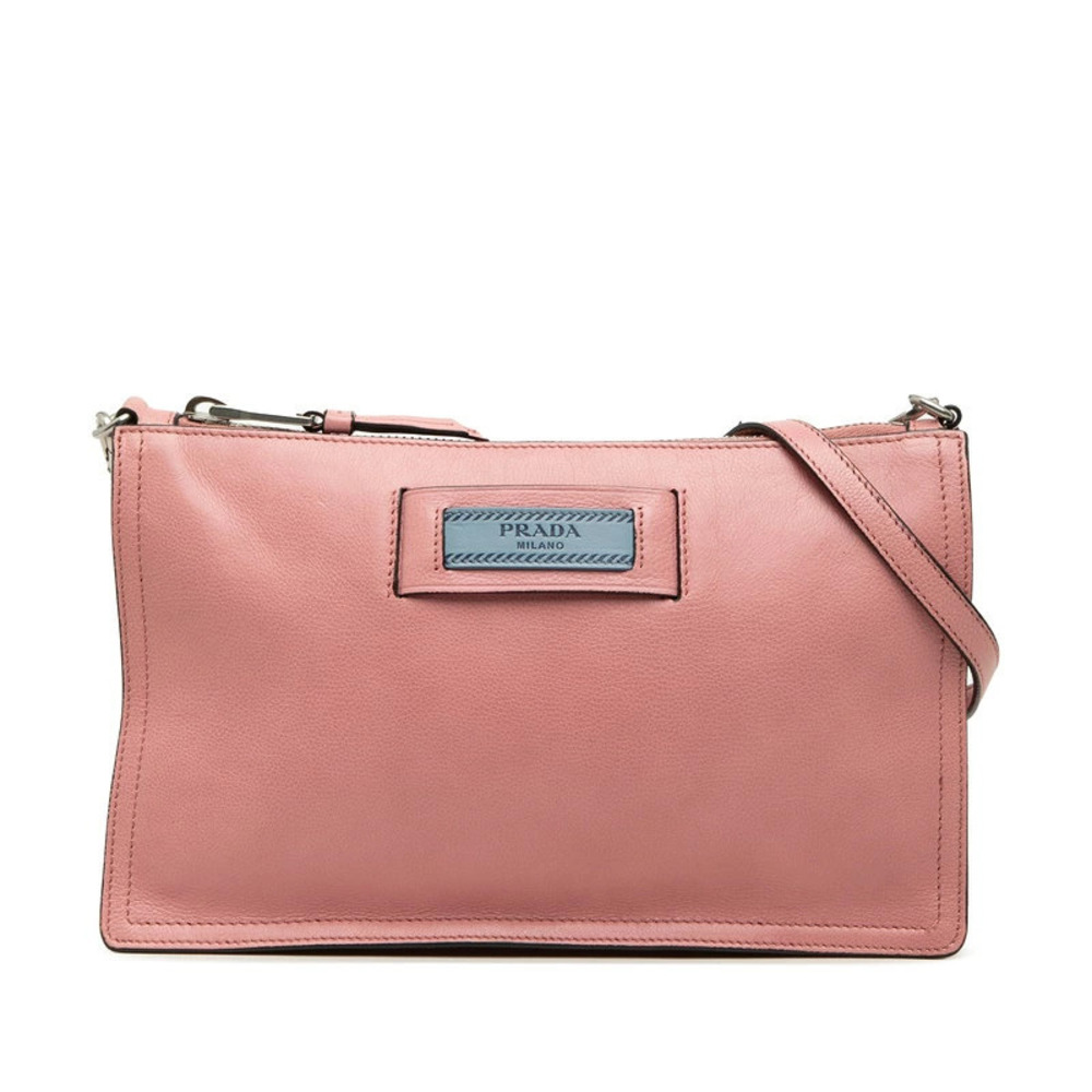 Prada Etiquette Shoulder Bag Pink Leather